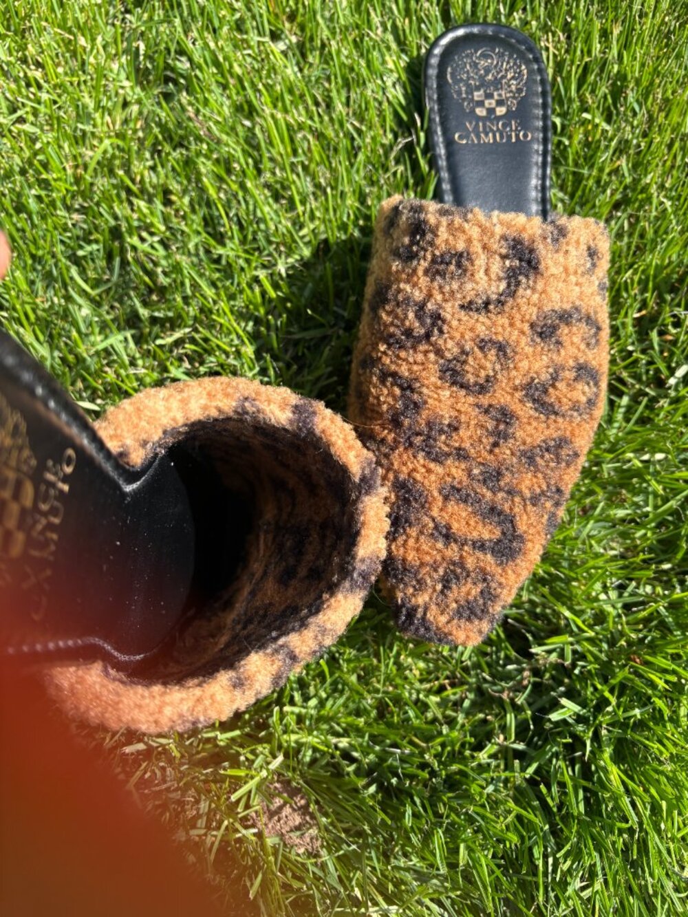 Shearling Slides in Leopard